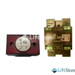Pulsador Compac V Braille Corona Rojo 2C 24V MP